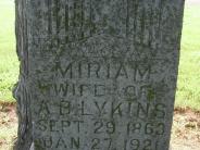 OK, Grove, Olympus Cemetery, Lykins, Miriam Headstone (Close Up)