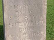 OK, Grove, Olympus Cemetery, Stewart, Mary J. Headstone (Close Up)