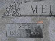 OK, Grove, Olympus Cemetery, Meiner, Pete Headstone (Close Up)