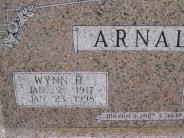 OK, Grove, Olympus Cemetery, Arnall, Wynn H. Headstone (Close Up)