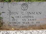 OK, Grove, Olympus Cemetery, Inman, John C. Military Headstone