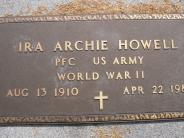 OK, Grove, Olympus Cemetery, Howell, Ira Archie Headstone (Close Up)