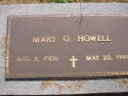 OK, Grove, Olympus Cemetery, Howell, Mary O. Headstone (Close Up)