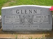 OK, Grove, Olympus Cemetery, Glenn, James K. & Roella S. Headstone (Close Up)