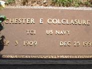 OK, Grove, Olympus Cemetery, Colclasure, Chester E. Headstone (Close Up)