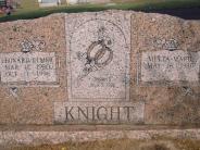 OK, Grove, Olympus Cemetery, Knight, Leonard Elmer & Metta Marie Headstone (Back View)