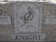 OK, Grove, Olympus Cemetery, Knight, Leonard Elmer & Metta Marie Headstone (Close Up)