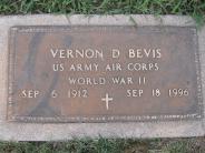 OK, Grove, Olympus Cemetery, Bevis, Vernon D. Military Headstone
