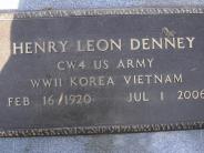 OK, Grove, Olympus Cemetery, Denney, Henry Leon Military Headstone
