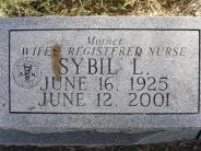 OK, Grove, Olympus Cemetery, Reville, Sybil L. Headstone (Close Up)
