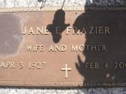 OK, Grove, Olympus Cemetery, Frazier, Jane E. Headstone (Close Up)