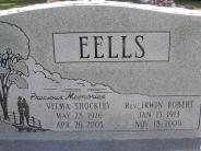 OK, Grove, Olympus Cemetery, Eells, Rev. Irwin Robert & Velma (Shockley) Headstone (Close Up)