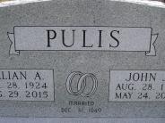 OK, Grove, Olympus Cemetery, Pulis, John J. & Lillian A. Headstone (Close Up)