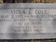 OK, Grove, Olympus Cemetery, Magie, Viola L. (Cole) Headstone