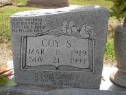 OK, Grove, Olympus Cemetery, Headstone, Smith, Coy S.  (Close Up)