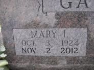 OK, Grove, Olympus Cemetery, Headstone, Garner, Mary I. (Close Up)