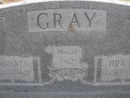 OK, Grove, Olympus Cemetery, Headstone, Gray, Ora M. & Florence (Close Up)