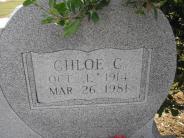OK, Grove, Olympus Cemetery, Headstone, Gray, Chloe Cecil (Close Up)