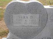 OK, Grove, Olympus Cemetery, Headstone, Gray, Vera D. (Close Up)