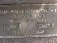 OK, Grove, Olympus Cemetery, Military Headstone, Gibson, Sam Wallen M. D.