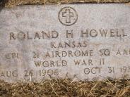 OK, Grove, Olympus Cemetery, Military Headstone, Howell, Roland H.