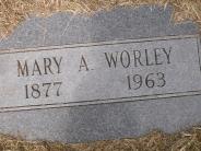 OK, Grove, Olympus Cemetery, Footstone, Worley, Mary A.