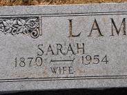 OK, Grove, Olympus Cemetery, Headstone Close Up, Lambert, Sarah J.