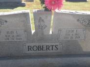 OK, Grove, Olympus Cemetery, Headstone Close Up, Roberts, Clyde E. & Ruby L.