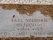 OK, Grove, Olympus Cemetery, Military Headstone, Needham, Earl