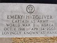 OK, Grove, Olympus Cemetery, Military Headstone, Toliver, Emery H.