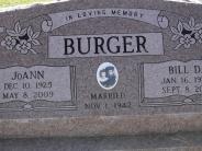 OK, Grove, Olympus Cemetery, Headstone Close Up, Burger, Bill D. & JoAnn
