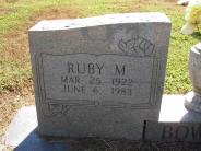 OK, Grove, Olympus Cemetery, Headstone Close Up, Bowman, Ruby M.