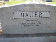 OK, Grove, Olympus Cemetery, Headstone Back View, Bauer, Freddie R. & C. June (Caudill)