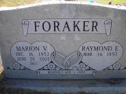 OK, Grove, Olympus Cemetery, Headstone Close Up, Foraker, Raymond E. & Marion V.