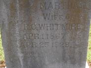 OK, Grove, Olympus Cemetery, Headstone Close Up, Whitmire, Martha E. 
