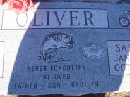 OK, Grove, Olympus Cemetery, Headstone Close Up, Oliver, Sammie G. & David S.
