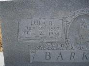OK, Grove, Olympus Cemetery, Headstone Close Up, Barker, Lula R.
