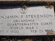 OK, Grove, Olympus Cemetery, Military Headstone, Stevenson, Benjamin F.