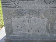 OK, Grove, Olympus Cemetery, Headstone Close Up, Caudill, Burr