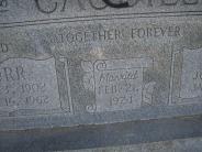 OK, Grove, Olympus Cemetery, Headstone Close Up, Caudill, Burr & Lela