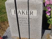 OK, Grove, Olympus Cemetery, Headstone Back View, Baker, Mary Lou