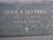 OK, Grove, Olympus Cemetery, Military Headstone, Luttrell, Lewis Raymond