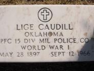 OK, Grove, Olympus Cemetery, Military Headstone, Caudill, Lige