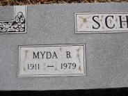 OK, Grove, Olympus Cemetery, Headstone Close Up, Schmitt, Myda B.