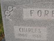 OK, Grove, Olympus Cemetery, Headstone Close Up, Foreman, Charles