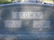 OK, Grove, Olympus Cemetery, Headstone Close Up, Brown, Willard E. & Beulah (Creed)