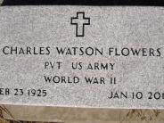OK, Grove, Olympus Cemetery, Military Headstone, Flowers, Charles Watson