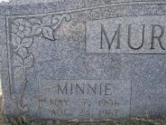 OK, Grove, Olympus Cemetery, Headstone Close Up, Murphye, Minnie