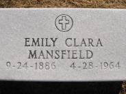 OK, Grove, Olympus Cemetery, Headstone, Mansfield, Emily Clara