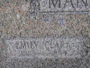 OK, Grove, Olympus Cemetery, Headstone Close Up, Mansfield, Emily Clara
